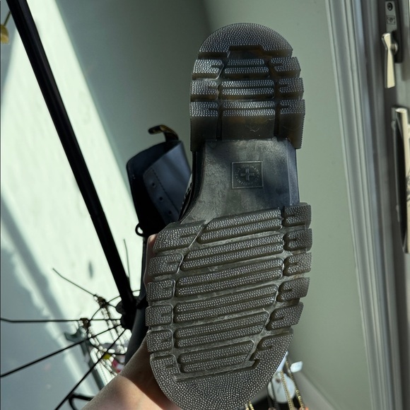 Dr. Martens Black Leather Boots with Yellow Accents - Picture 9 of 12